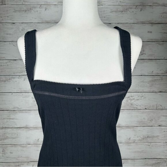 Free People Intimately End Game Pointelle Nightie Mini Dress Black S NEW - Picture 5 of 10
